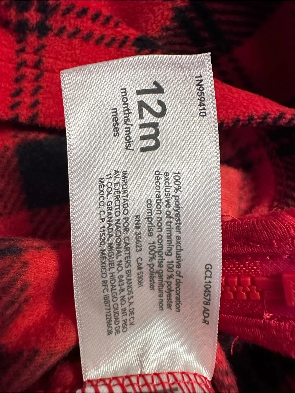 ❤️🖤 Carter’s Buffalo Plaid Sherpa Fleece Vest Red Black Girls 12M *